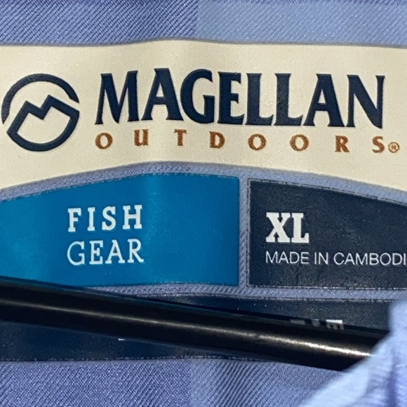 Magellan Fish Gear moisture wicking MENS XL Outdoors Blue Button Down Shirt - Picture 2 of 12